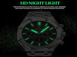 Waterproof Business Quartz Watch In Black Steel-Blue - Multifunctional PRL-5073233060DBT