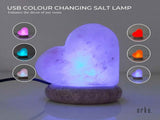 USB Colour Changing Salt Himalayan Lamp - Heart Love Shape Pink Rock LED Light V238-SUPDZ-43047495750
