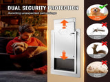 Pet Door, 23.6 x 33.5 cm Metal Frame with Lock and 3-Flap System, Weatherproof Doggy Door, Easy to V952-QSCWMSMTZ3P0LV4GIV0