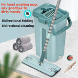 Flat Squeeze Mop & Bucket Set V728-LP1005007724175406