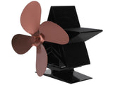 4 Blade Thermal Heat Powered Wood Stove Fan Fireplace Accessory for Heat DistributionBronze V1294-YM0901-3117200136214