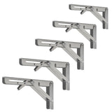 1 Pair Reinforced Folding Shelf Brackets 8-18inch Stainless Steel Bracket Heavy Duty L-Angle Wall V1370-AZ4-12824