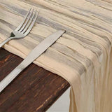 Cheesecloth Table Runner - 10FT Natural Linen Beige Gauze Fabric Table Decor for Wedding, Party, V1258-DP02-C-1101