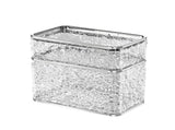 2PCS Stylish Double-Layer Transparent Grey Wave-Textured Tissue Box Holder - Stylish Bathroom V888-ELOSUNG18354