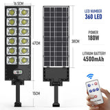 80000LM 5000W Black Solar Street LED Light with Radar Sensor and Remote Control for Outdoor Use V178-59181