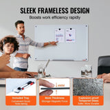 Magnetic Glass Whiteboard, Dry Erase Board 36"x24", Wall-Mounted Large White Glassboard Frameless, V952-CXGCBLBGHBL3CGGHBV0