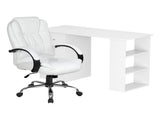 Artiss Computer Desk 120cm Executive Office Chair Set PU Leather High Back White FURNI-O-DESK-CHAIR-9127-WH