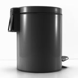 SOGA 2X Foot Pedal Stainless Steel Rubbish Recycling Garbage Waste Trash Bin Round 12L Black RUBBISHBINROUND12LBLACKX2