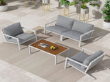 Aidan Garden Furniture Set in White 5 pieces V264-OTF-544A-WHE-5PC