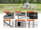 Samland Wooden Outdoor Chicken Coop with Nesting Box, Large Run & Waterproof Roof V1060-DCN2516