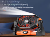 Black-green Portable USB Camping Fan with 7800mAh Battery and 3-Mode LED Lighting V888-ELOSUNG28859