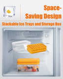 Ice Cube Tray with Lid&Bin, Ice Cube Mold with 56 Cubes, Stackable Ice Trays for Freezer with V1258-DP02-C-1