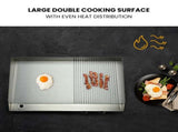 THERMOMATE Commercial Electric Griddle TH-G06, 4400W 73x40cm Half Ribbed Dual Surface V219-FODCAPTHMAG06