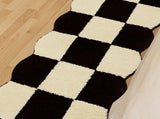 Runner Rug Black White Plaid Pattern Vintage Style Water Absorbent Stain Resistant Runner Carpet for V1294-YM0512-3117220256311