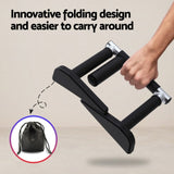 Everfit 2Pcs/Set Pull Up Bar Portable Foldable Dip Station Multi Gym 120kg Home Power Station Black PUB-A-5011A-BK