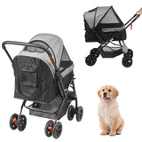 VEVOR Pet Stroller, 4 Wheels Dog Stroller Rotate Brakes, 44lbs Weight Capacity, Puppy Stroller V952-CWTCCGK4QSHSU0H92V0
