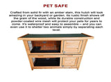 Large Rabbit Hutch with Base 2 Storey Guinea Pig Cage Chicken Coop Timber Pet House V63-840521