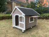 YES4PETS L Timber Pet Dog Kennel House Puppy Wooden Timber Cabin Grey V278-PDK-102-GREY