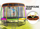 Kahuna Trampoline 10 ft with Basketball Set and Roof - Rainbow TRA-KAH-10-RB-BB-RF