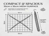 Hanging Herb Rack, 13.8"x13.8" Square Metal Mesh Herb Dryer with Chain & Hook, Hanging Plant V1192-AZ-W-18101