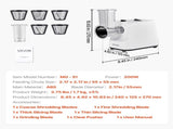 Electric Cheese Grater Salad Maker, 200W Salad Shooter, Electric Vegetable Slicer Shredder Chopper V952-DDSCQPJSL5PD9UHP8002V3