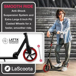 Lascoota Pulse Kick Push Commuter Scooter Teen Adult Black V185-714539RED