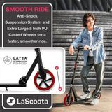 Lascoota Pulse Kick Push Commuter Scooter Teen Adult Black V185-714539RED