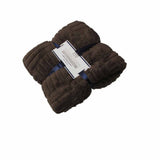 Troy Pattern Coral Fleece Extra Large Throw / Single Sized Blanket 150 x 200 cm Dark Chocolate V442-YTL-THROW-3176TROY-DARKCHOCOLATE-RE