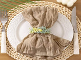 Nude Brown Cheesecloth Table Runner with 50pcs Napkins V1258-DP02-C-1155