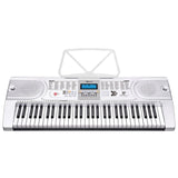 Karrera 61-Key Electronic LED Keyboard Piano with Stand - Silver EKB-CHJ-61-SL-LED
