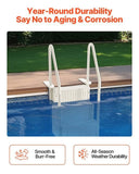 4-Step White Robust Pool Ladder of 2 Handrails for 1219.2-1371.6 mm Pools V952-DXYCTLTSFSSLMT8OVV0