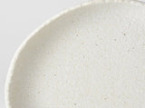 Onigiri Shaped Plate 25cm Shell White Glaze V637-C0449