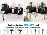 Wooden Hair Tool Organizer Wall Mounted Dual Installation Options Space Saving Design for Curling V1366-AZ2-W-15063