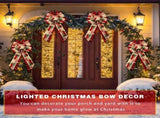 4 Pcs 10 x 18 Inch Christmas Buffalo Plaid LED Wreath Bow, Burlap Red Black Truck Pattern Lighted V1259-DP01-A-4847