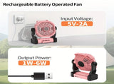 2-in-1 Portable Fan & Light, Quiet & Cool for Outdoor Use black V1232-BXSFS001