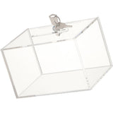 Clear Donation Box with Lock Acrylic Transparent Suggestion Box for Fundraising and Voting Use V1366-AZ2-W-14238