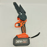 6" Mini Orange Cordless Electric Chainsaw 2X Battery-Powered Wood Cutter Rechargeable V201-FDZ0036OR8AU