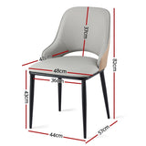 Artiss 2x Dining Chairs Hollow PU Leather Kitchen Lounge Cafe Accent Chair Grey DINC-K-1024-BGX2