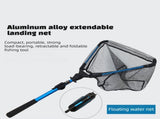 Telescopic Folding Fishing Landing Net - 92cm Aluminium Alloy Handle with 80cm Deep Triangular Mesh V888-ELOSUNG57551