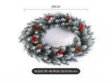 Christmas wreath, artificial wreath, red berries, pine cones, 30CM wreath, Christmas decoration, V1102-128-84756-WHT-50CM