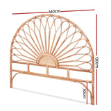 Artiss Bed Headboard Double Bedhead Rattan - MARI Pine BED-HEAD-C-MARI-D-WD