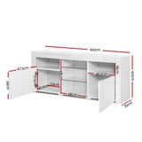 Artiss Entertainment Unit TV Cabinet LED 160cm White Bobi FURNI-O-LED-TV160-WH-AB