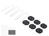 100pcs Stake Staple U Shaped Hot Dip Galvanized Steel Ground Pin Landscape Spikes with Buffer Washer V1294-YM0901-3111240212911