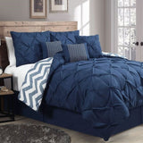 J Elliot Home 6 Pcs Ella Navy Comforter Set Single V442-IDC-COMFORTER-6PCELLA-NAVY-SB