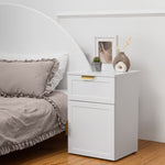 PORTO BEDSIDE TABLE - WHITE - HAMPTONS - PULL BRASS V164-ECS13WHB03G