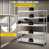 VEVOR Storage Shelf, 5-Tier Storage Shelving Unit, Stainless Steel Garage Shelf, 59.1 x 17.7 x 70.9 V952-BXGCKHJYCC605MVZVV0