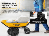 Baumr-AG 40V Battery Powered Wheelbarrow Motorised Electric, 100L Bucket Volume, 4 Wheel, 260kg V219-GDTPBWBM8CEA
