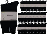 24 Pairs PREMIUM BAMBOO SOCKS Mens Heavy Duty Thick Work Socks BULK Cushion - Black V563-24BBSOX-BLK-SIZE11-14