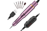 Electric Manicure Tools Kit File Machine Cordless Nail Drill Trimmer Nail Grind Trim Polish-Purple V1263-JX-7476-2