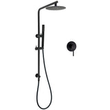 Matt Black Round 8" Rain Shower Head 3 Mode Handheld 2 in 1 Wall Arm Mixer Set V1233-C4902B22PHT006CBKSR108BKRD201B